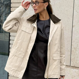 Relaxed Fit Cotton Colorblock Jacket