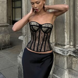 Solid Off Shoulder Strapless Backless Slim Fit Blouse